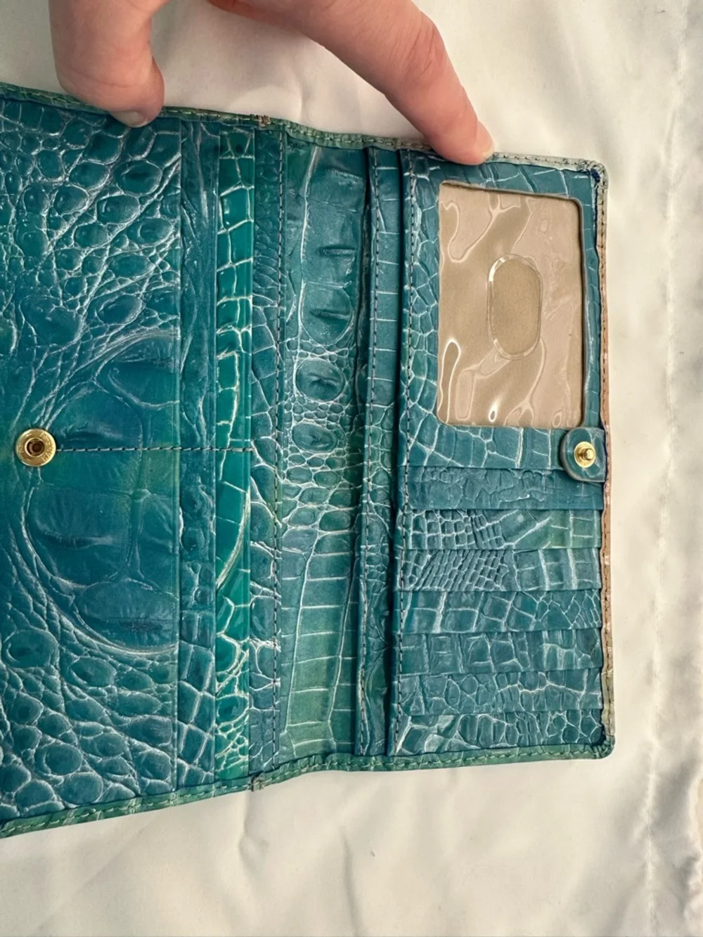 Brahmin Carrie Crossbody & Matching Ady Wallet in Ocean Ombre - EUC - Picture 10 of 11